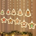 thumbnail image 2 of WILLED Christmas String Lights 120LED Window Curtain Lights with Remote, 9.8ft Battery Operated Warm White Waterproof Fairy Lights with Hanging Xmas Ornaments for Indoor Outdoor Xmas Tree Patio Garden, 2 of 7