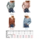 thumbnail image 2 of Jerséis de punto para mujer, cuello en V, cordón, manga larga, suéteres cortos informales CACAGOO Camiseta de manga corta, 2 of 7