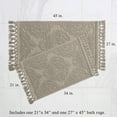 thumbnail image 6 of Jean Pierre Ricardo Cotton Fringe 2-Piece Bath Rug Set, Linen, 6 of 11