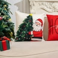 thumbnail image 3 of Christmas Throw Pillow Covers 18x18 in Set of 4 Decorations,Decorative Snowman Santa Pillow Case for Couch Sofa Winter Holiday Indoor Outdoor Home Red White Xams Decor, 3 of 6
