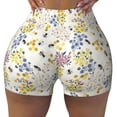 thumbnail image 2 of Picia Wildflower Honeybee Printed Workout Shorts for Women Seamless Scrunch Butt Lifting High Waisted Yoga Gym Booty Running Moisture-wicking Short Pants-Small, 2 of 9
