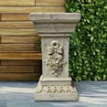 thumbnail image 5 of 11.81" H Garden Pedestal Statue with Bow Design,Weatherproof Outdoor Pedestal for Sculptures,Suitable for Garden Decoration,White, 5 of 7