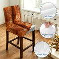 thumbnail image 4 of Burnt Orange Bar Stool Cover Set of 6, Oil Painting Modern Abstract Art Vintage Stretch Bar Chair Cover, Removable Washable Pub Counter Stool Chair Slipcover for Kitchen Dining Room Pub Cafe, 4 of 9