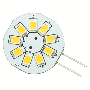 Lunasea G4 8 LED Side Pin Light Bulb-12VAC or 10-30VDC/1.2W/123 Lumens 