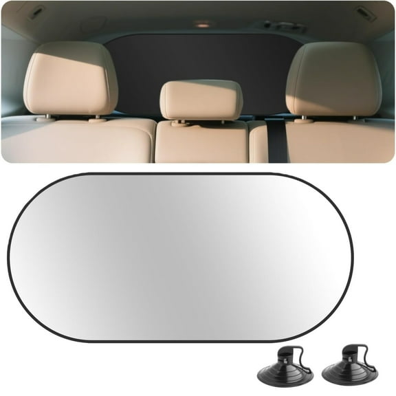 Foldable Rear Car Windshield Sun Shade,Sunburn Protection & Cooling Rear Sunshade for Car Windshield,Universal Accessories Interior Car Sun Shade,39.4"x19.7" with 2 Suction Cups