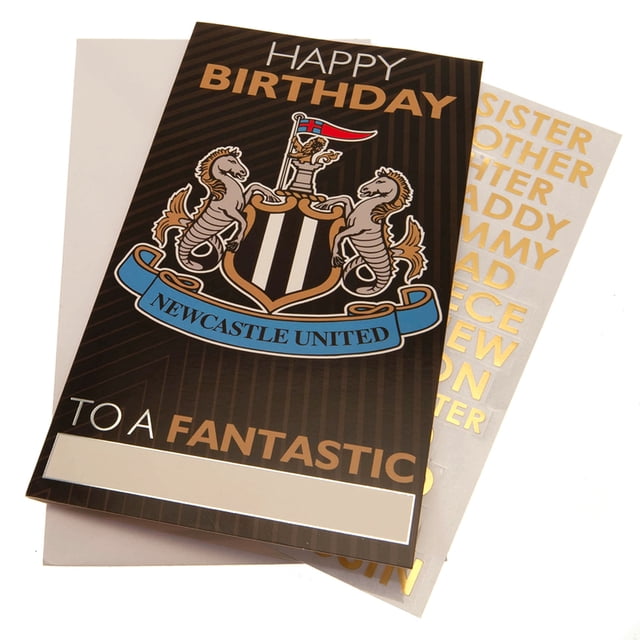 Newcastle United FC Customisable Birthday Card With Stickers