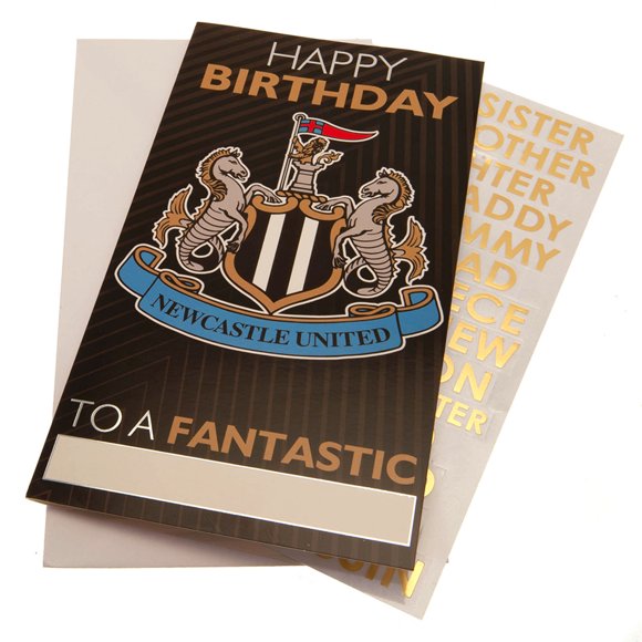 Newcastle United FC Carte d'Anniversaire Personnalisée avec Autocollants