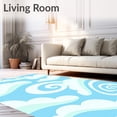 thumbnail image 2 of ODIKA 6'x9' Machine Washable Non-Slip Area Rug, Dreamy Cloud Ripple Motif Sweet Anime Inspired Floor Covering High Traffic Rug with Pad, Blue, 725342, 2 of 8