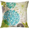thumbnail image 4 of Juego de 4 fundas de almohada de 18.0 x 18.0 in, diseño floral de bengalas verdes y azules, decoración del hogar, funda de almohada cuadrada para sofá cama, 4 of 5