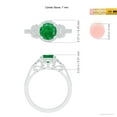 thumbnail image 5 of ANGARA Natural Aeon 1.2 ct Emerald Halo Leaf & Vine Engagement Ring with Milgrain in 14K White Gold for Women (Size-7mm) | May Birthstone, Anniversary, Jewelry Gift for Women | Natural Emerald Ring, 5 of 10