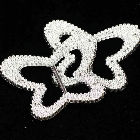 The Ribbon People Club Pack of 200 Silver Faux Rhinestone Butterfly Slip On Decor 2"