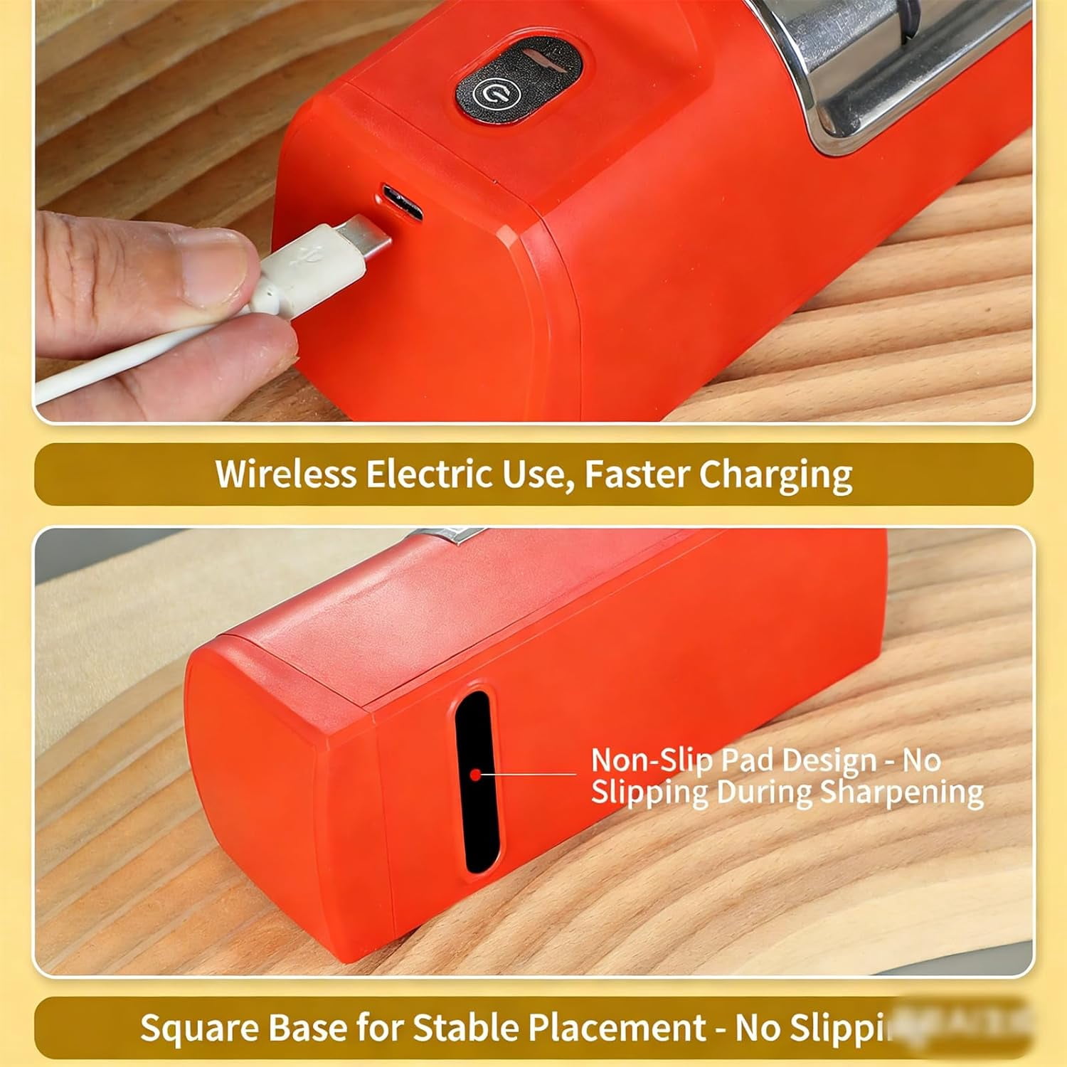 Automatic Kitchen Knife Sharpener, 2026 New Electric Knife Sharpener with 3-Stage Diamond Wheels, Professional Sharpening for Stainless Ceramic Serrated Knives