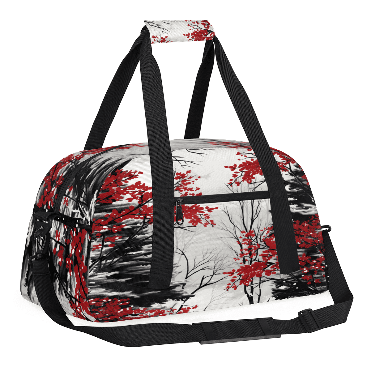 Herdesigns Japanese Style Sports Duffle Bag for Women & Men, Vintage Painting Gym Bag Dance Bag Overnight Bag Carry On Weekender Travel Bag
