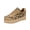 Khaki, variant on Women's Leopard Print Platform Sneakers,Lace Up Color Block Design Non Slip Thick Sole Fashion Casual Walking Shoes for Daily Errands Weekend Outings