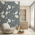 thumbnail image 3 of Idea4wall 2pcs Vintage Floral Classic Flower and Branch Deep Blue and Beige Tones Wall Murals, Removable Self-Adhesive Stick Wallpaper Large Wall Stickers for Home Decorative, 48"x120", 3 of 5