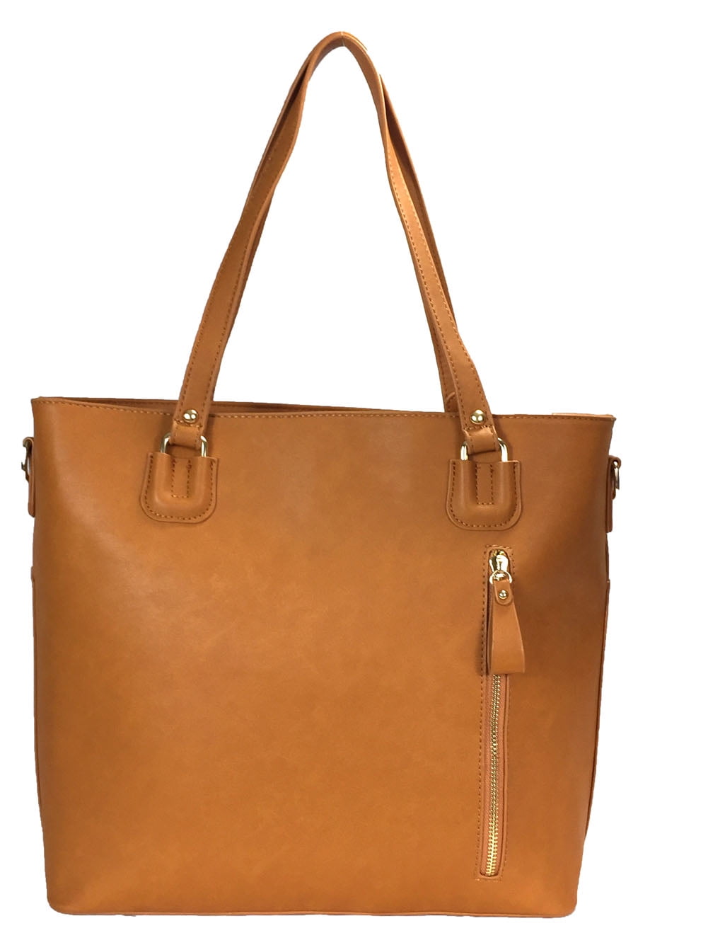 Zzfab 3 pcs Tote Bag Set Big Purse-Brown