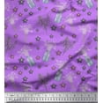 thumbnail image 1 of Soimoi Purple Cotton Duck Fabric Bottle vase & clematis Floral Printed Craft Fabric by the Yard 42 Inch Wide, 1 of 3