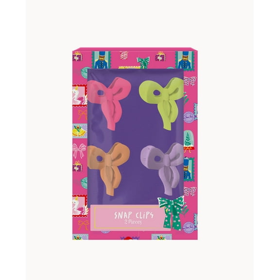 Mini Bow Snap Hair Clips, 4 Count