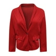thumbnail image 3 of Vedolay Women Tops Suit Jackets for Women Casual Long Sleeve Open Front Lapel Collar Blazer Jacket,Red XL, 3 of 4