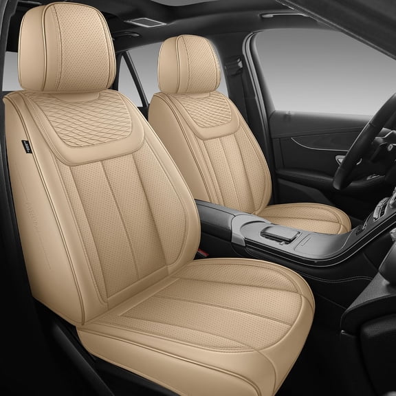 Car Seat Covers Front, Car Seat Covers Front Seats, 2-Pack Seat Covers for Cars, Fit Most Cars Beige