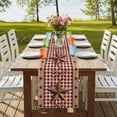 thumbnail image 4 of Table Runners 90 Inches Long Dress Scarves, Vintage Texas Star Brown Farmhouse Coffee/Dining/Kitchen Table Runner for Living Room, Red Plaid Berry Farmhouse 13x90 Inch, 4 of 9