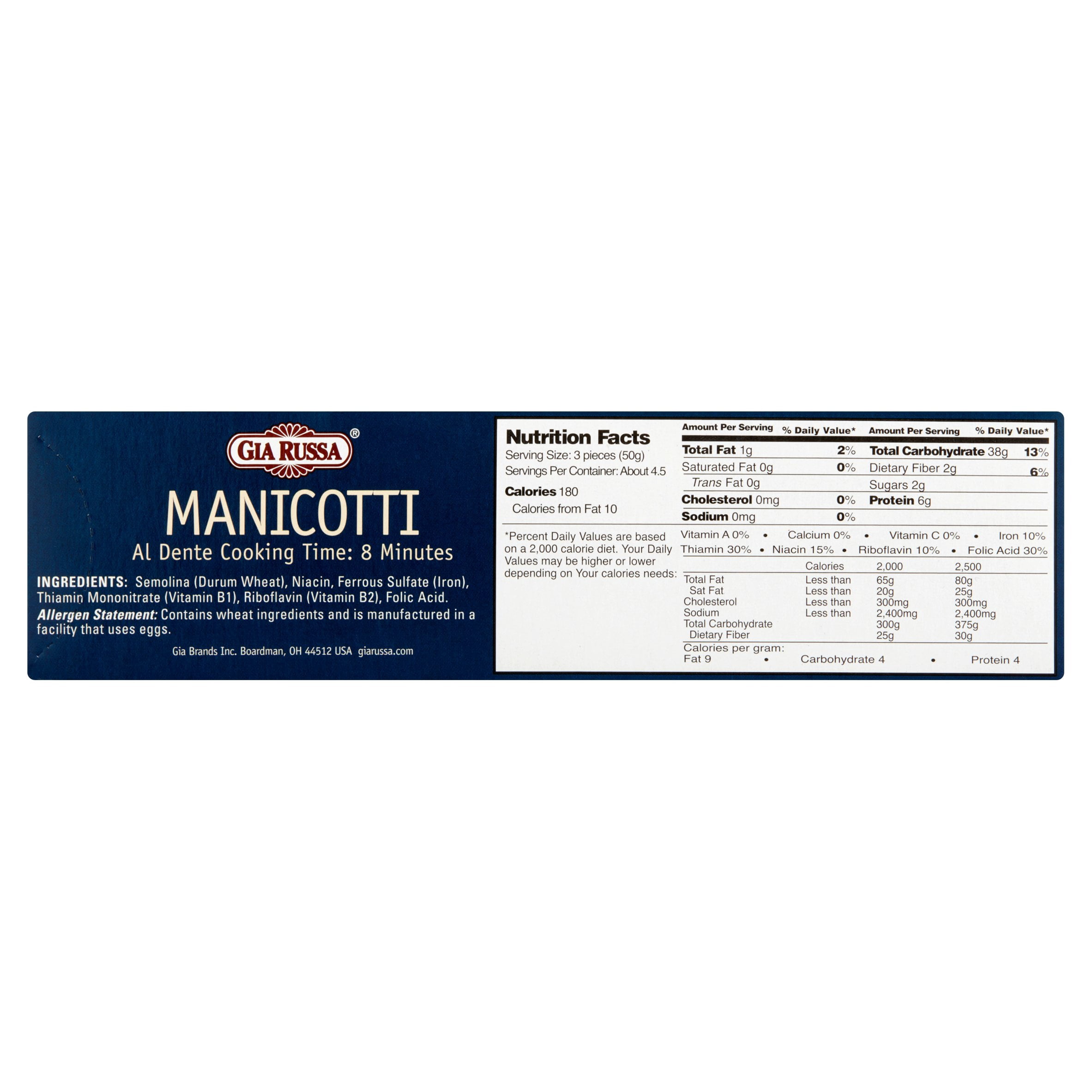 Gia Russa 47 Manicotti, 8 oz