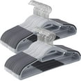 thumbnail image 7 of 50 Pack Coat Hangers Heavy-Duty 360° Swivel Hook Plastic Hangers with Non-Slip Design Space-Saving Light and Dark Gray, 7 of 7