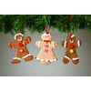 Clay Dough Gingerbread Boy & Girl Tree Ornaments (Set of 3 Assorted)