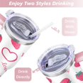 thumbnail image 5 of 40 oz Strawberry Cute Cup with Handle Vacuum Insulated Travel Coffee Mug Gift for Birthday Christmas Halloween, 5 of 7