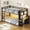 Black, variant on Plonmago Twin Size Bunk Bed With Desk, Bookshelf,3 Storage Drawers, Metal Floor Bunk Bed Twin Over Twin With Led Lights & Charging Station, 13.4" Guardrail & Ladder, Small Space