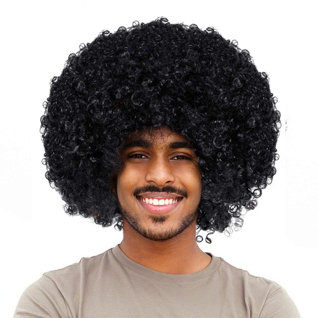 Pantalón corto unisex Wig Joy Join afro esponjoso para fiesta de Halloween