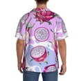thumbnail image 4 of Zufioo Dragon Fruit Print Mens Button Down Short Sleeve Shirt,Classic Plaid Shirt,Mens Accessories Fashion Shirt-4X-Large, 4 of 6
