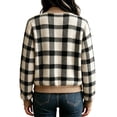 thumbnail image 6 of Xijirk Women Plaid Bomber Jacket Zip Up Long Sleeve Ribbed Trim Outerwear for Spring Fall Casual Daily Street Wear, 6 of 6