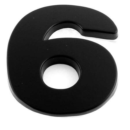 Unique Bargains Self Adhesive Number 6 Shaped Car Sticker Decals Badges Emblem Black