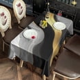 thumbnail image 2 of Black White Gold Marble Pattern Rectangle Tablecloth 60"x120",Waterproof Polyester Rectangle Table Cloth, Wipeable Spillproof Polyester Tablecloth for Dining, Camping, Indoor and Outdoor, 2 of 6