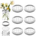 thumbnail image 1 of Queilt Metal Flower Pot Lid - Frog Lid - Canning Jar Lid - Bouquet Lid - Easy Flower Arrangement (6 Rings & Separate Lids), 1 of 5