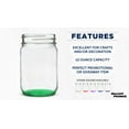 thumbnail image 2 of Decorating Mason Jars 12 oz. Set of 10, Bulk Pack - Glass Jars for Overnight Oats, Candies, Fruits, Pickles, Spices, Beverages - Green, 2 of 5