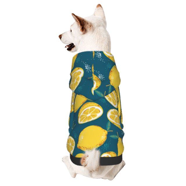 Fotbe Lemon Sudadera con Estampado para Perros Pequeños – Suéter con Capucha para Mascotas, Tela Suave de Forro Polar con Bolsillo-X-Large