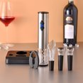 thumbnail image 5 of Abridor de vino eléctrico, con base, juego de sacacorchos automático que incluye corchos al vacío, regalo recargable 4 en 1 (plata), 5 of 5