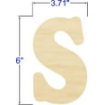 thumbnail image 2 of Pack of 1, 6 Inch x 1/4 Inch S Wood Letters in The Goudy Font for Wood Craft Project, Children or Adult Art Work, Home and Holiday Décor and DIY Fun, Made in USA, 2 of 2