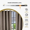 thumbnail image 2 of Linen Solid Blackout Curtain Panels, 26" x 63", Coriander by Blue Nile Mills, 2 of 7