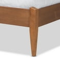 thumbnail image 6 of Baxton Studio Lenora Mid-Century Modern Beige Fabric Upholstered and Walnut Brown Finished Wood Queen Size Platform Bed, 6 of 11