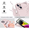 thumbnail image 3 of Liquid Silicone Case for iPhone 14, [True Liquid Silicone] [Anti Fingerprint] 4 Layer Phone Case Protective Cover, Full Coverage Around Camera & Built-in Microfiber, 6.1", Pink, 3 of 14