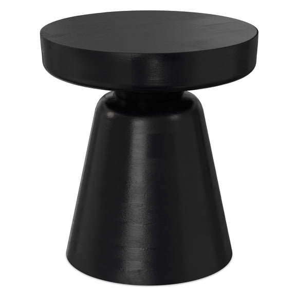 Simpli Home Robbie 16 inch Wide Solid Mango Wood Boho Contemporary Rustic Accent Table in Black
