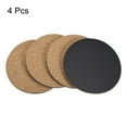 thumbnail image 3 of Unique Bargains Round Plastic Cork Plant Mat Yellow 4pcs Brown 3.98", 3 of 6