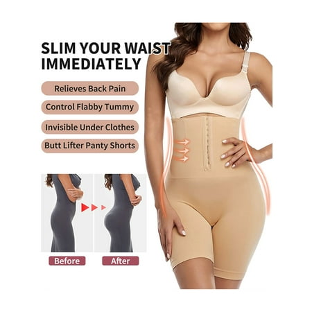 

LilyLLL Plus Size S-5XL Womens Thigh Slimmers Tummy Control Cincher Shapewear Girdle Body Shaper