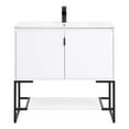 thumbnail image 3 of Manhattan Comfort Scarsdale 36" Metal Bathroom Vanity Sink in White/Black, 3 of 9
