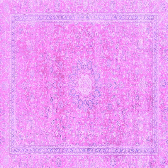 Ahgly Company Indoor Square Abstract Purple Modern Area Rugs, 6' Square
