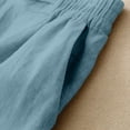 thumbnail image 5 of NMMUED 2 Piece Linen Set for Women 3/4 Sleeve Embroidered Tops and Pants Linen Pants Set for Women Boho Peasant Blouses Wide Leg Pants Loose Fit Gauze Matching Set Light Blue XL, 5 of 9