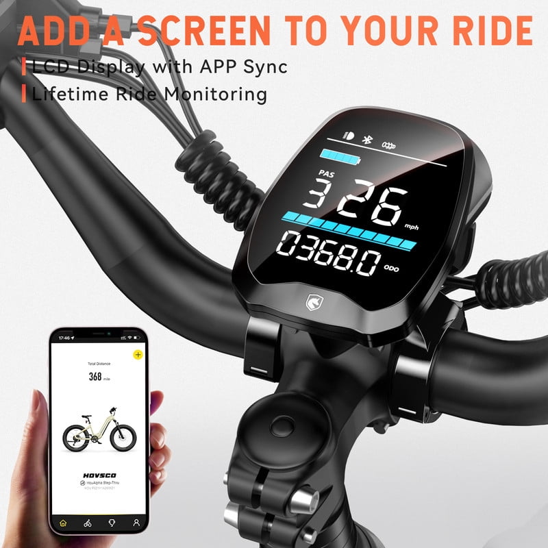 HOVSCO HovAlpha 26" Fat Tire Electric Bike, 750W Electric Mountain Bike for Adults, 48V/20AH Samsung/LG Battery, APP Control, UL2849, Champagne